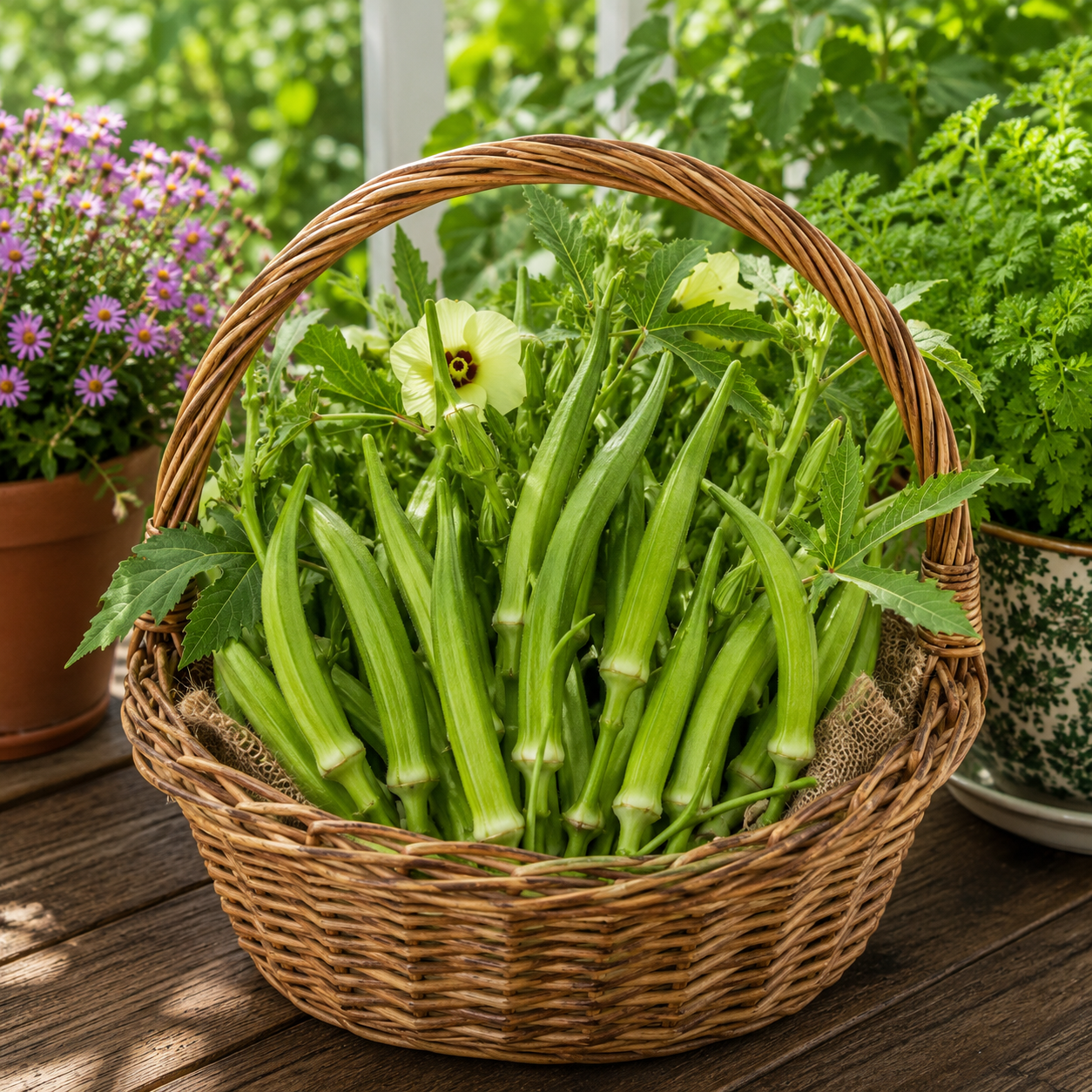 Heirloom Green Candle Fire Okra - 50 Seeds Pack