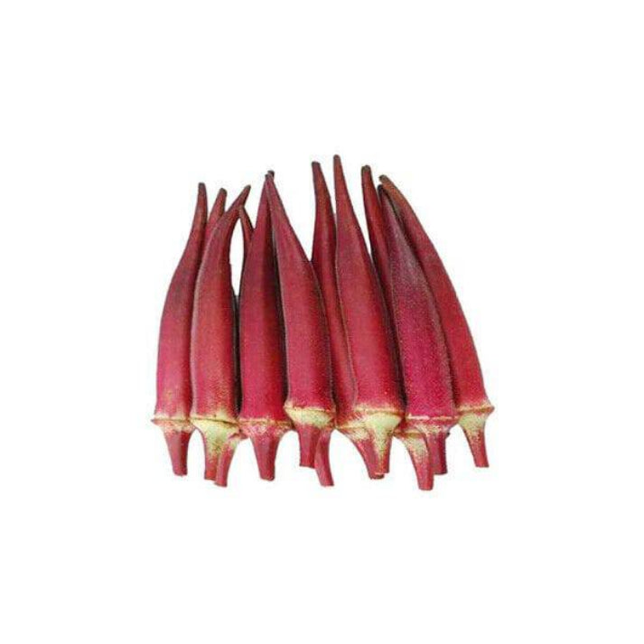 Non GMO Red Short Okra - 50 Seeds Pack